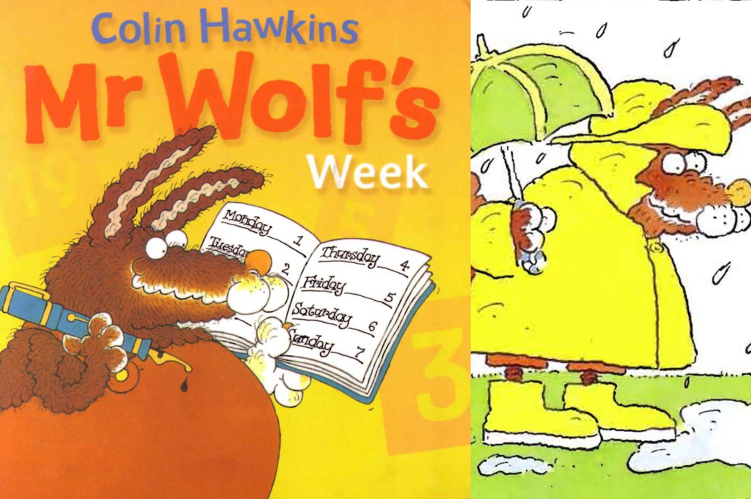 insegnare ai bambini i giorni della settimana e il tempo atmosferico con l'albo illustrato Mr. Wolf's Week
